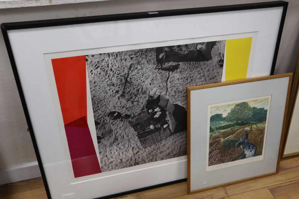Robert Greenhalf, limited edition print, Heron Rising, 32 x 28cm and a limited edition print by Merlyn Evans